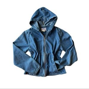 Vintage Denim Jean Zip-Up Jacket